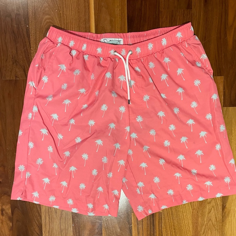 Pink Palm Tree Swim Shorts - Size L